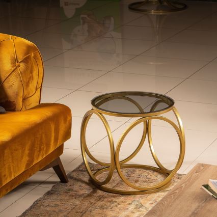 Mesa auxiliar MIMO 40x40 cm dorado/negro