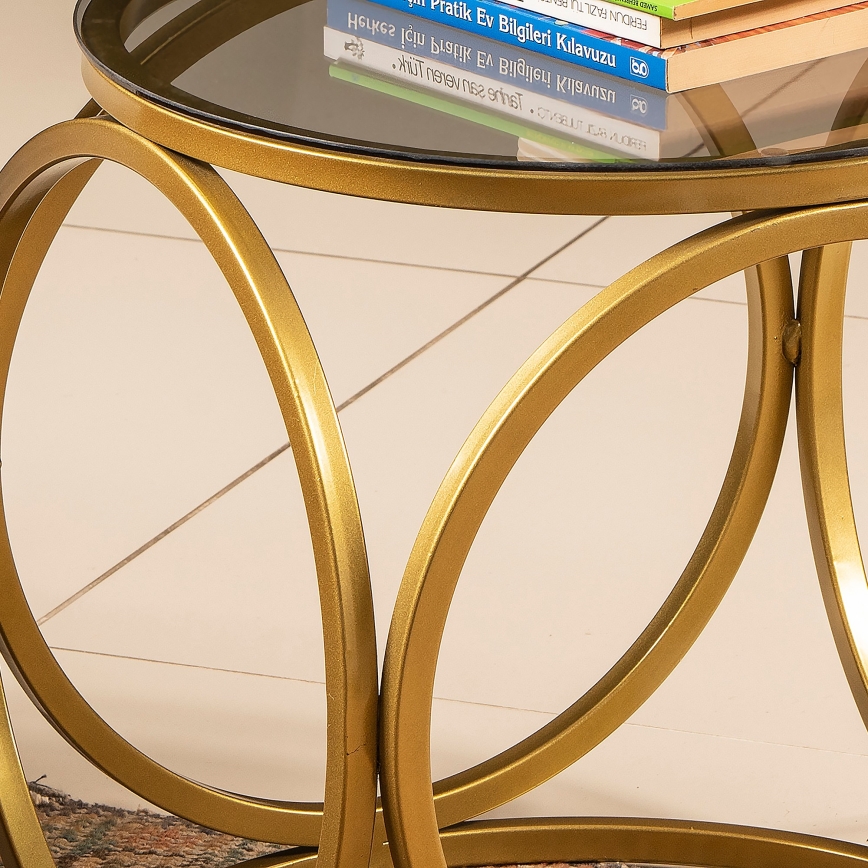 Mesa auxiliar MIMO 40x40 cm dorado/negro