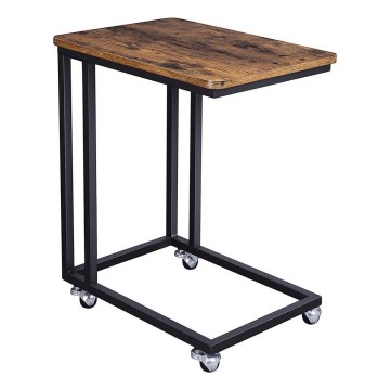 Mesa auxiliar móvil ELDUR marrón/negro
