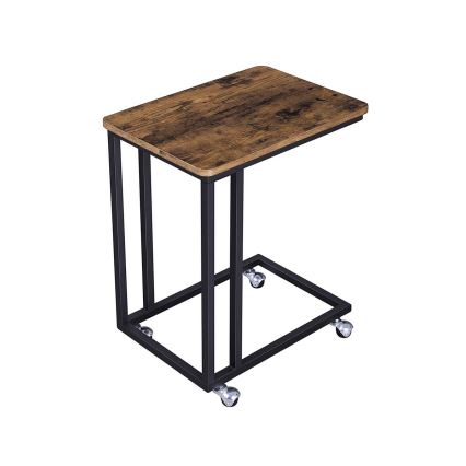 Mesa auxiliar móvil ELDUR marrón/negro