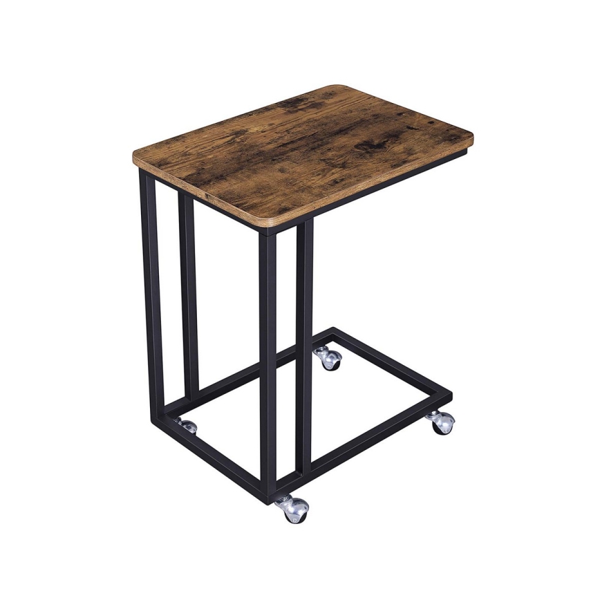 Mesa auxiliar móvil ELDUR marrón/negro
