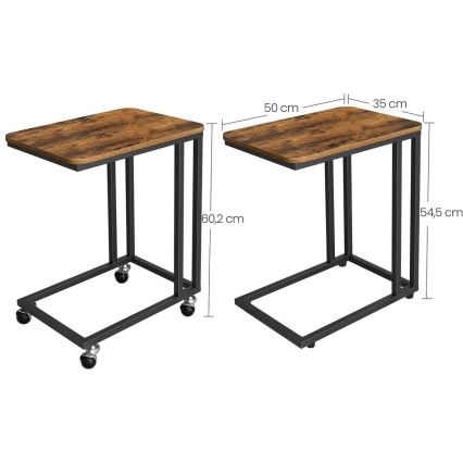 Mesa auxiliar móvil ELDUR marrón/negro