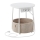 Mesa auxiliar NOIRA con enchufes integrados y puertos USB, beige/blanco