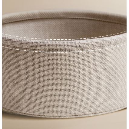 Mesa auxiliar NOIRA con enchufes integrados y puertos USB, beige/blanco