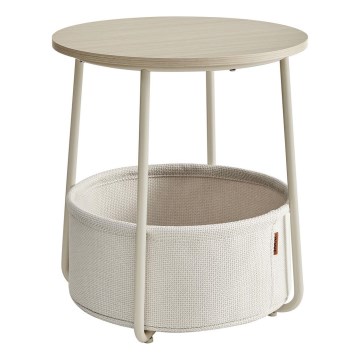 Mesa auxiliar NOIRA crema/blanca