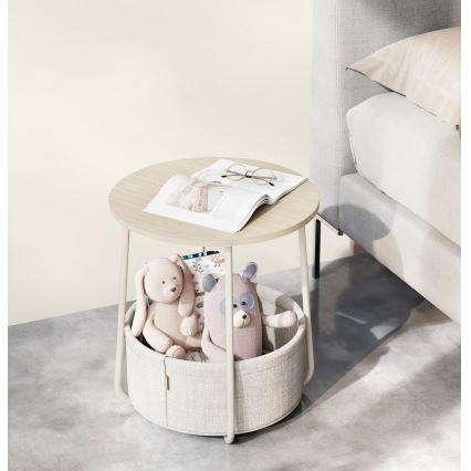Mesa auxiliar NOIRA crema/blanca