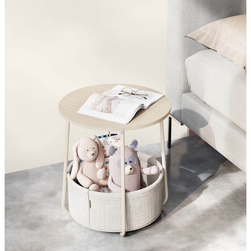 Mesa auxiliar NOIRA crema/blanca