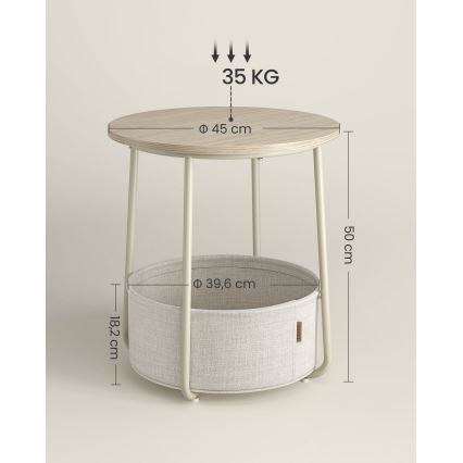 Mesa auxiliar NOIRA crema/blanca
