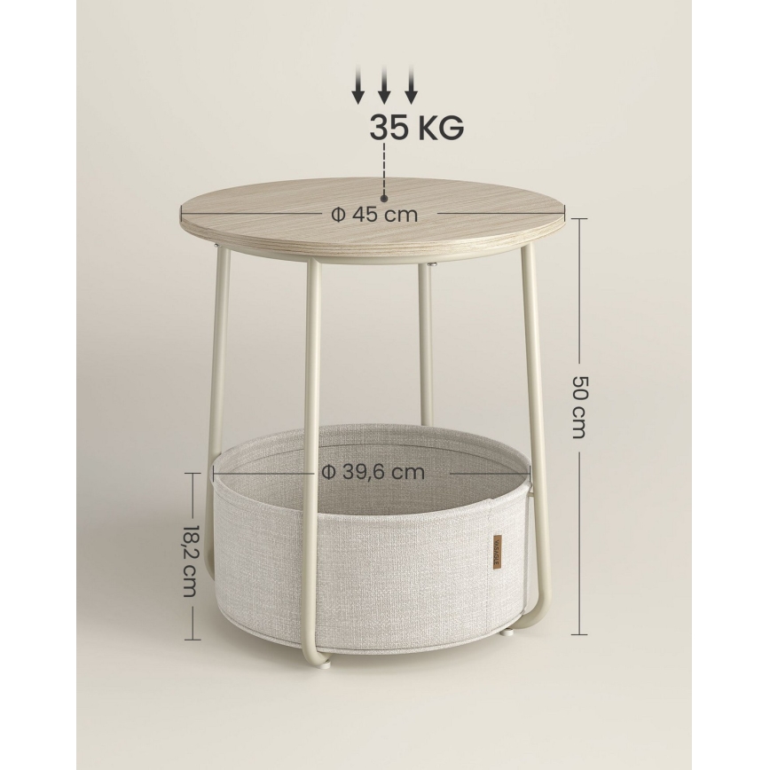 Mesa auxiliar NOIRA crema/blanca