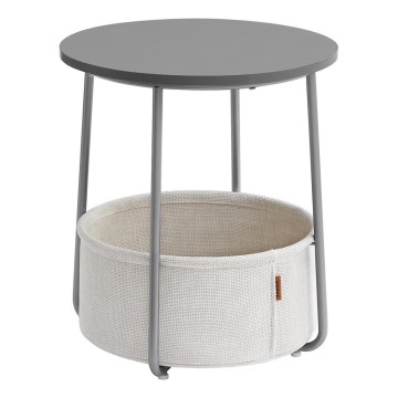 Mesa auxiliar NOIRA gris/blanco