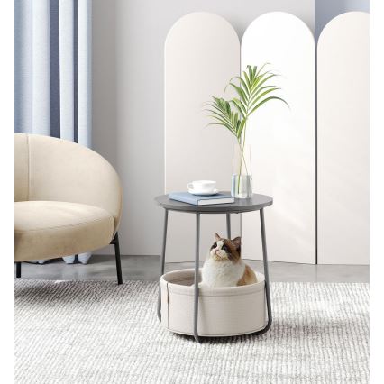 Mesa auxiliar NOIRA gris/blanco