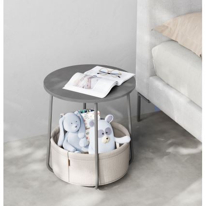 Mesa auxiliar NOIRA gris/blanco