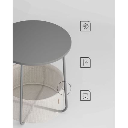 Mesa auxiliar NOIRA gris/blanco