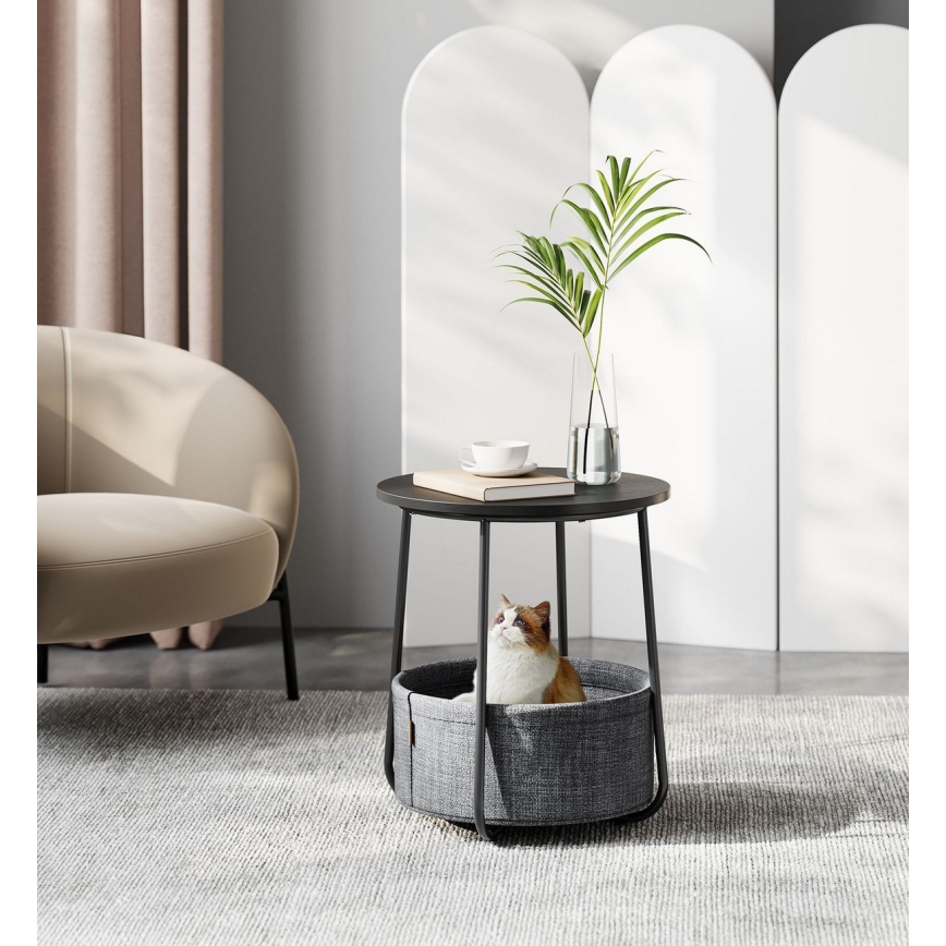 Mesa auxiliar NOIRA negra/gris