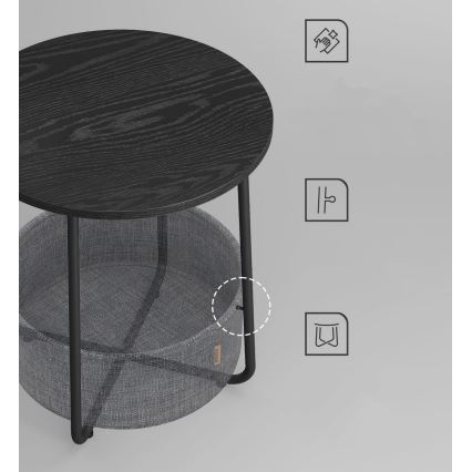 Mesa auxiliar NOIRA negra/gris