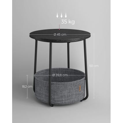 Mesa auxiliar NOIRA negra/gris