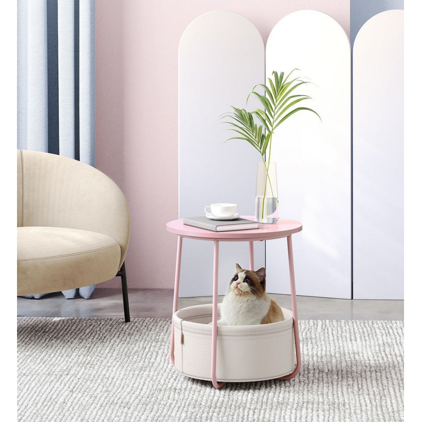 Mesa auxiliar NOIRA rosa/blanca