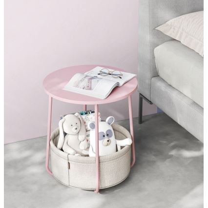 Mesa auxiliar NOIRA rosa/blanca