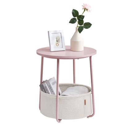 Mesa auxiliar NOIRA rosa/blanca