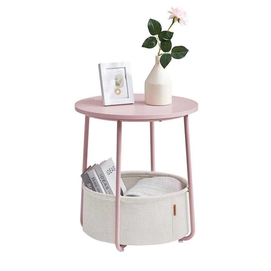 Mesa auxiliar NOIRA rosa/blanca