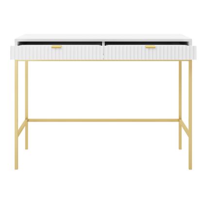 Mesa auxiliar NOVA 77x104 cm blanco/dorado