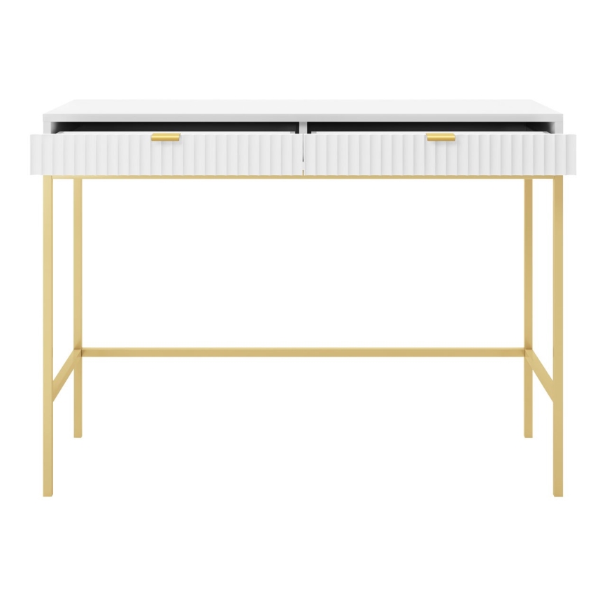 Mesa auxiliar NOVA 77x104 cm blanco/dorado