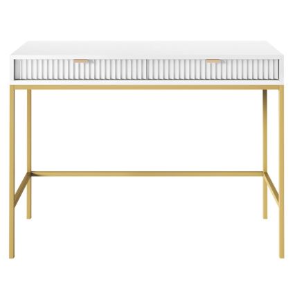Mesa auxiliar NOVA 77x104 cm blanco/dorado