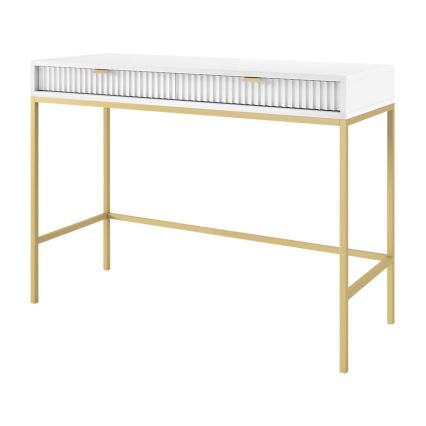 Mesa auxiliar NOVA 77x104 cm blanco/dorado