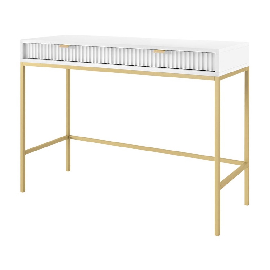 Mesa auxiliar NOVA 77x104 cm blanco/dorado