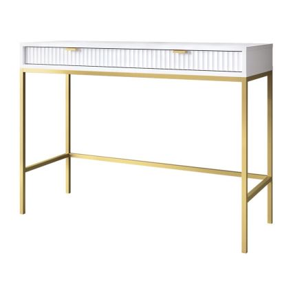 Mesa auxiliar NOVA 77x104 cm blanco/dorado
