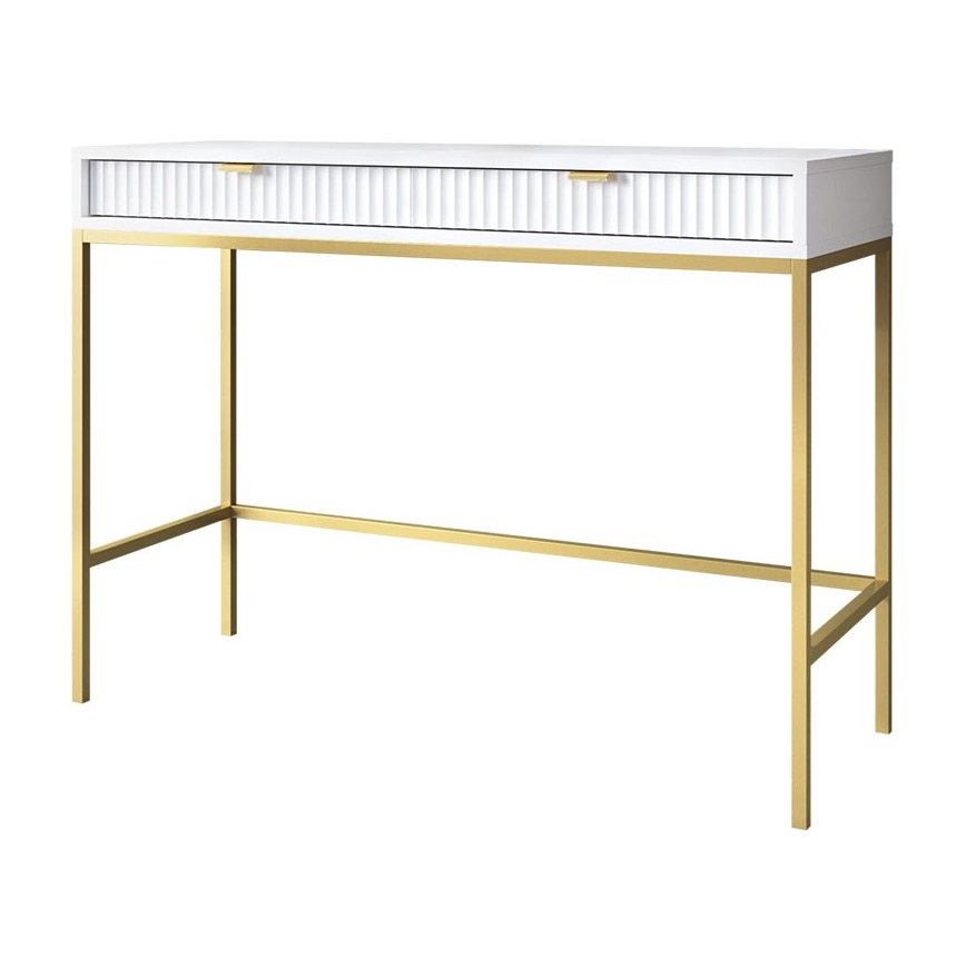Mesa auxiliar NOVA 77x104 cm blanco/dorado