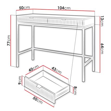 Mesa auxiliar NOVA 77x104 cm negro