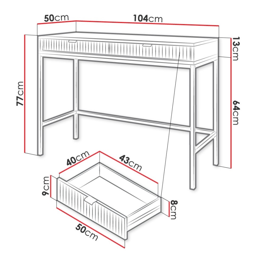 Mesa auxiliar NOVA 77x104 cm negro