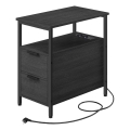 Mesa auxiliar ROD con enchufes integrados y puertos USB, negro