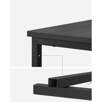 Mesa auxiliar ROD con enchufes integrados y puertos USB, negro