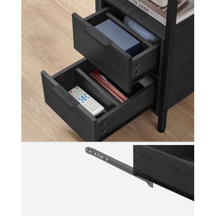 Mesa auxiliar ROD con enchufes integrados y puertos USB, negro