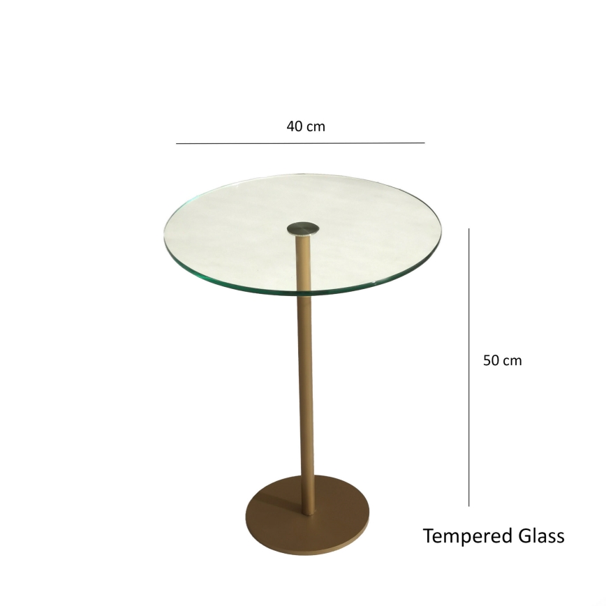 Mesa auxiliar SOCIAL 50x40 cm dorado/transparente