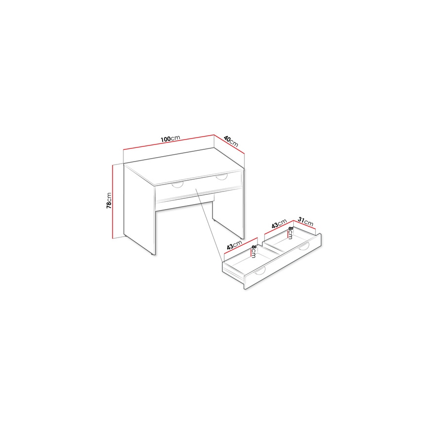 Mesa auxiliar VUNOTIS 78x100 cm negro
