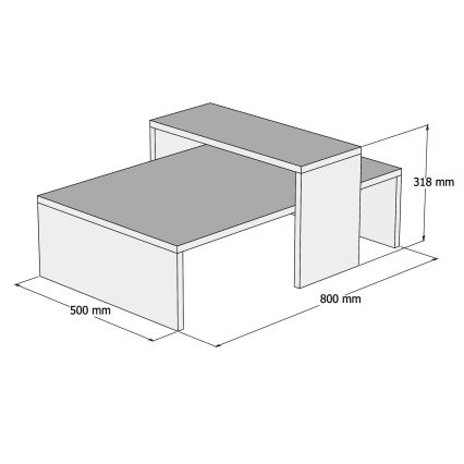 Mesa de café GLOW 31,8x80 cm beige/antracita