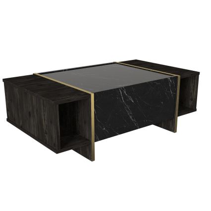 Mesa de café VEYRON 37,3x103,8 cm negro/dorado