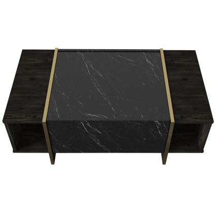 Mesa de café VEYRON 37,3x103,8 cm negro/dorado