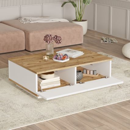Mesa de centro 28,6x90 cm pino atlantic/blanco