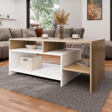 Mesa de centro ALVA 53x120 cm blanco/roble Grande