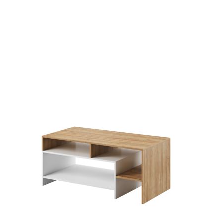 Mesa de centro ALVA 53x120 cm blanco/roble Grande