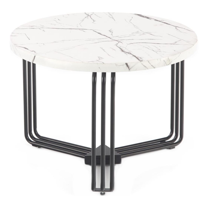 Mesa de centro ANTICA 41x55 cm negro/decoración de mármol