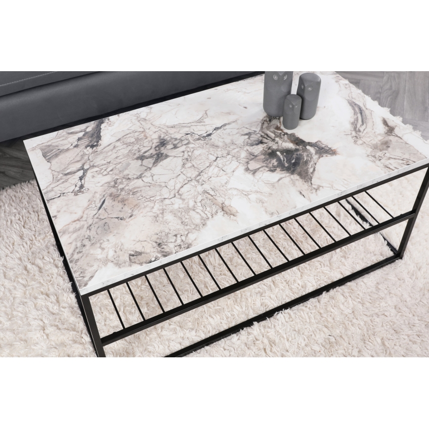 Mesa de centro ASUDE 43x95 cm blanco/negro