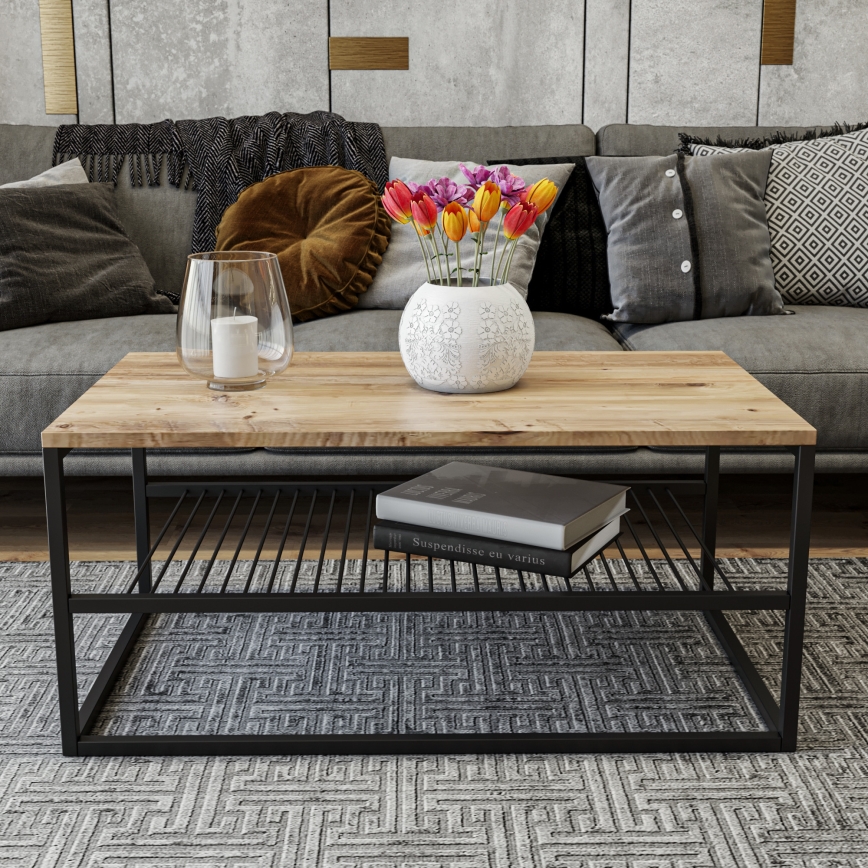 Mesa de centro ASUDE 43x95 cm marrón/negro