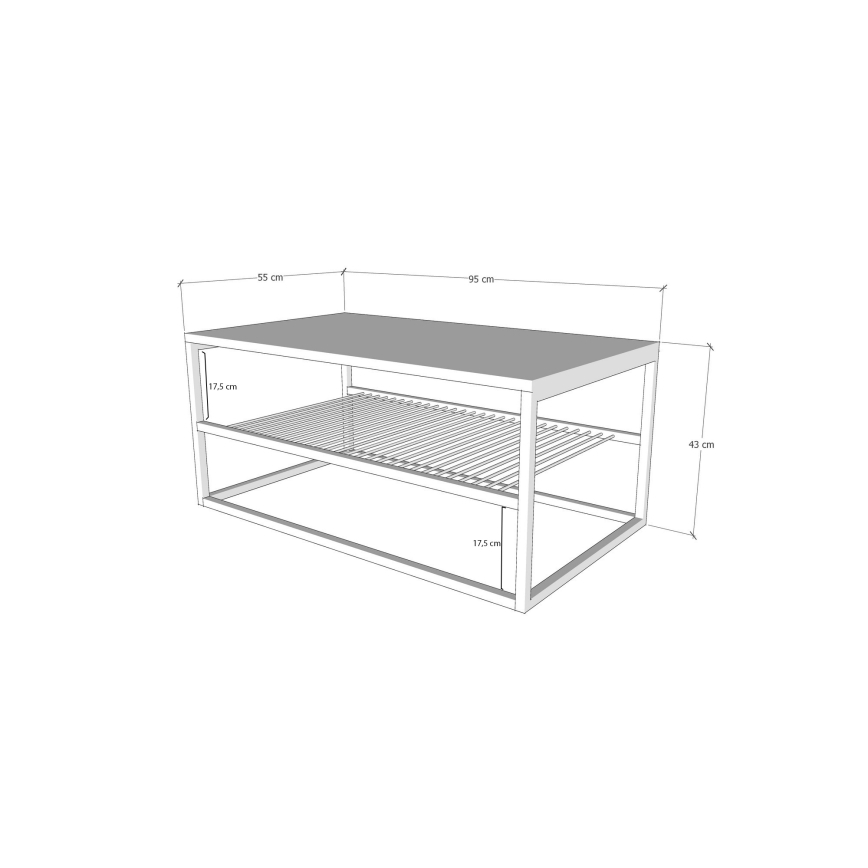 Mesa de centro ASUDE 43x95 cm marrón/negro