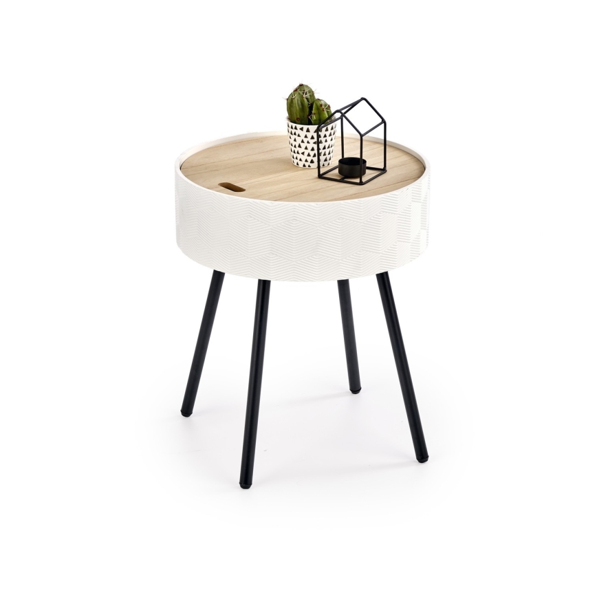 Mesa de centro AURA 45x38 cm blanco/negro/beige