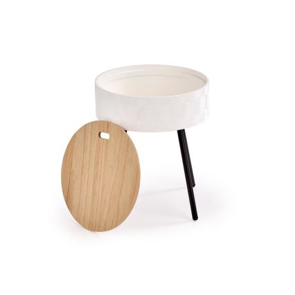 Mesa de centro AURA 45x38 cm blanco/negro/beige